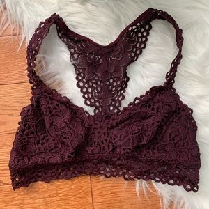 Aerie Maroon Crochet Bralette